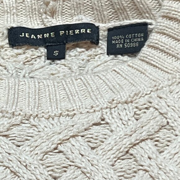Jeanne Pierre Womens Tan Knit Sweater with Pockets Size Small - Picture 3 of 6